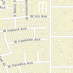 5100-5236 W Iris Ave Visalia CA Street Map