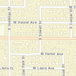 1800-1898 S Sowell St Visalia CA Street Map