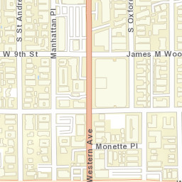 3451-3599 James M Wood Boulevard, Los  Street Map