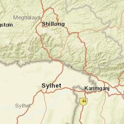 Sylhet District Street Map