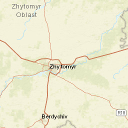 Zhytomyrska oblast Street Map