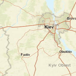Kyivska oblast Street Map