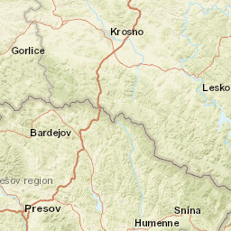 Prešov Region Street Map