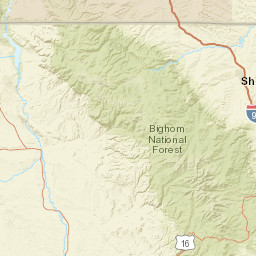 Bighorn Canyon National Recreation Area Canyon Overlook Road  Street Map