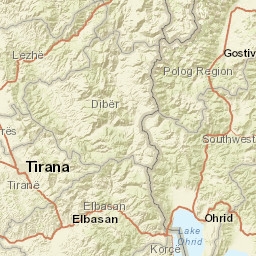 Tirana District Street Map