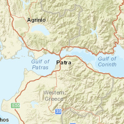 West Greece Region Street Map