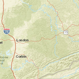 Cumberland Falls Road, Daniel Boone National Forest Street Map