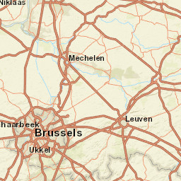 City of Brussels, Belgium Street Map