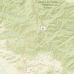 Lewis & Clark National Forest Unnamed Road White Sulphur  Street Map