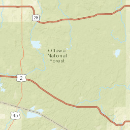 Ottawa National Forest Scenic Overlook Drive Street Map