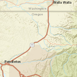 Old Oregon Trail Highway & Interstate 84 Pendleton OR Street Map
