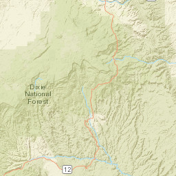 Highway 12, Dixie National Forest, UT, USA Street Map