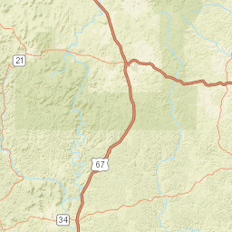 State Highway E, Mark Twain National Forest Street Map