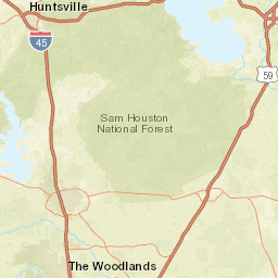 Sam Houston National Forest Double Lake Trail Coldspring TX Street Map